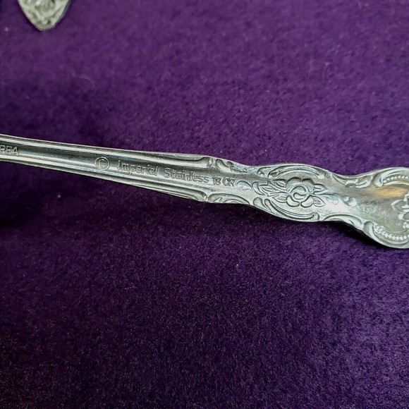 4 Imperial International Stainless Steel Seafood Forks 18CR Floral Scrolls 5.75" - Picture 3 of 4